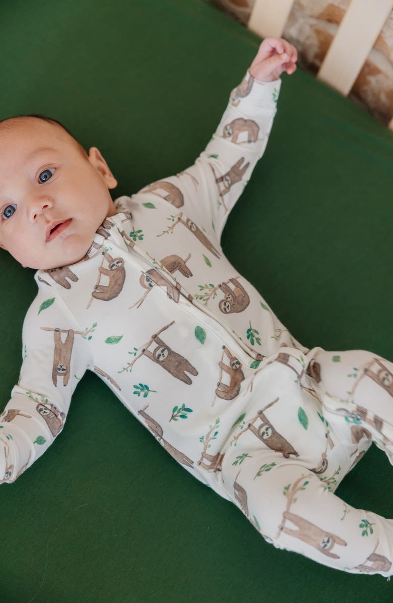 Copper Pearl Noah Zip-Up Footie Pajamas, Alternate, color, Noah