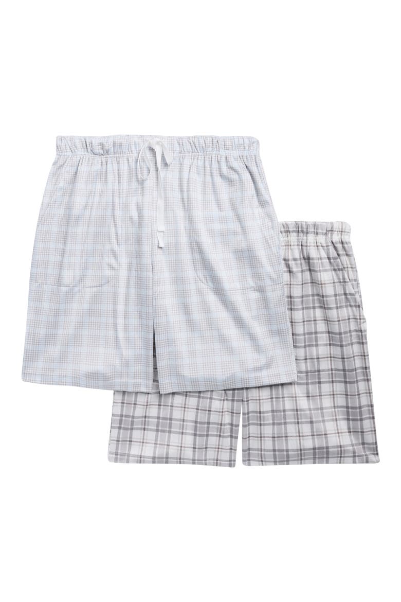 2-Pack Assorted Plaid Pajama Shorts, Main, color, GREY MULTI