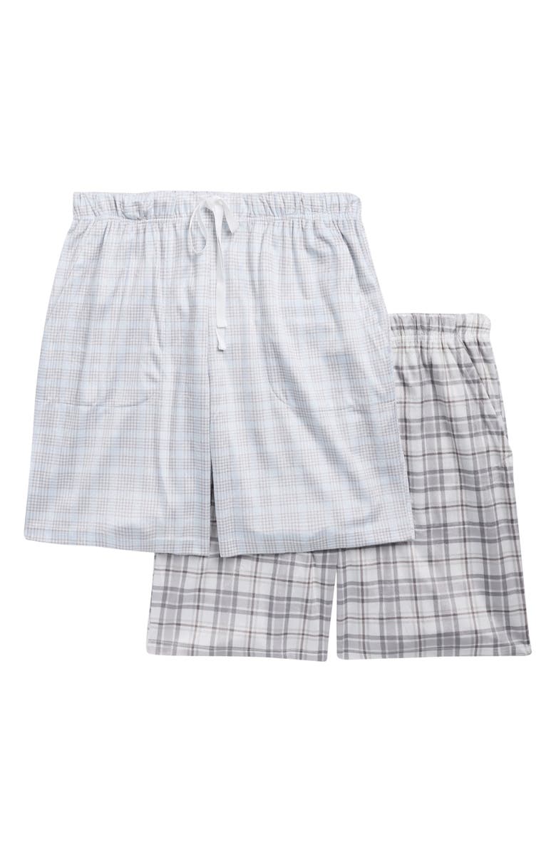 GEOFFREY BEENE 2-Pack Assorted Plaid Pajama Shorts, Main, color, Grey Multi