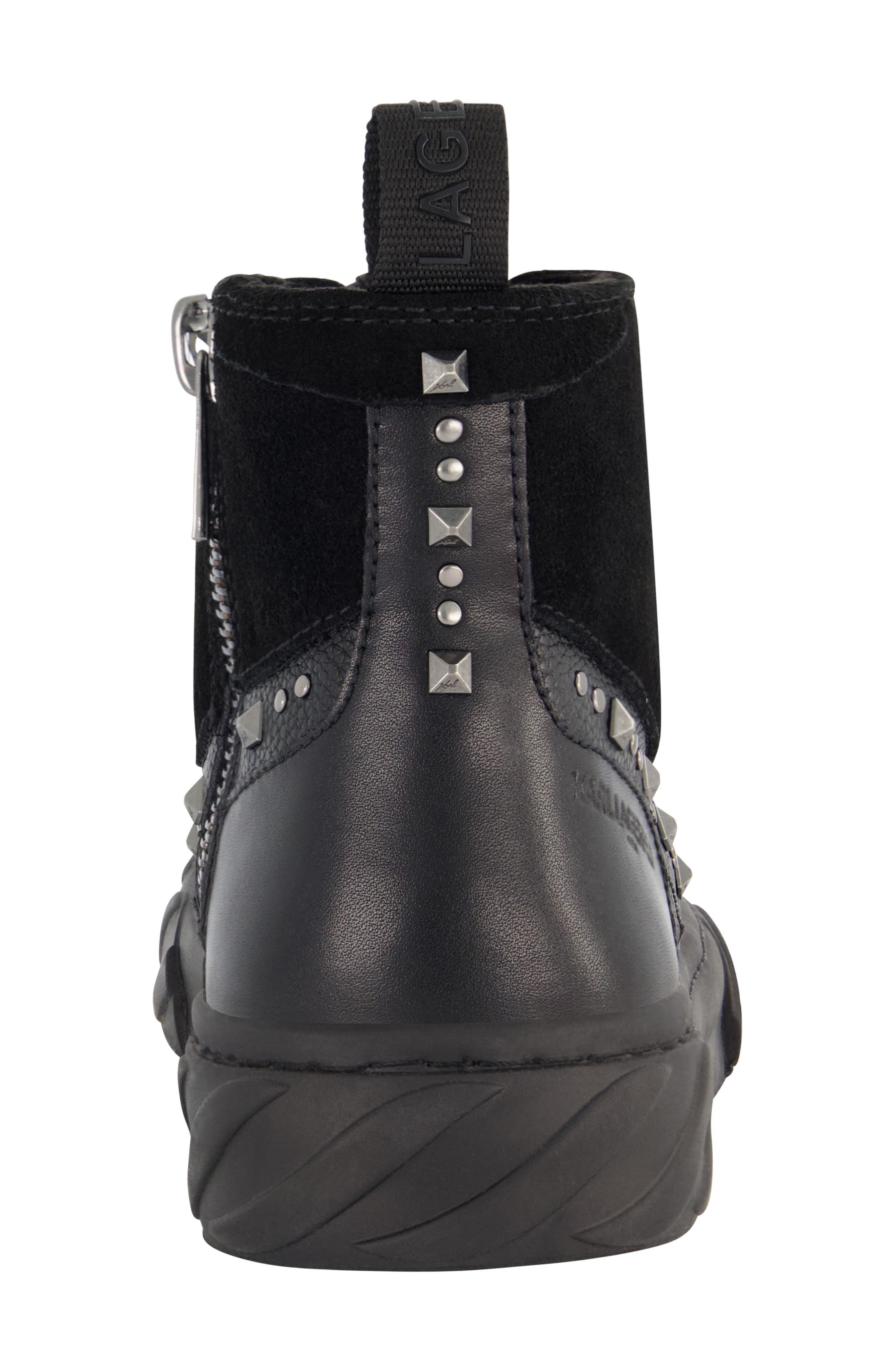 KARL LAGERFELD PARIS Studded High Top Sneaker, Alternate, color, Black