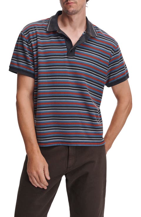 Striped Pique Polo