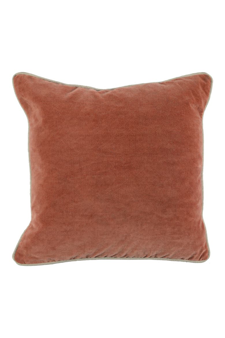 Heirloom Velvet Accent Pillow, Main, color, TERRA COTTA