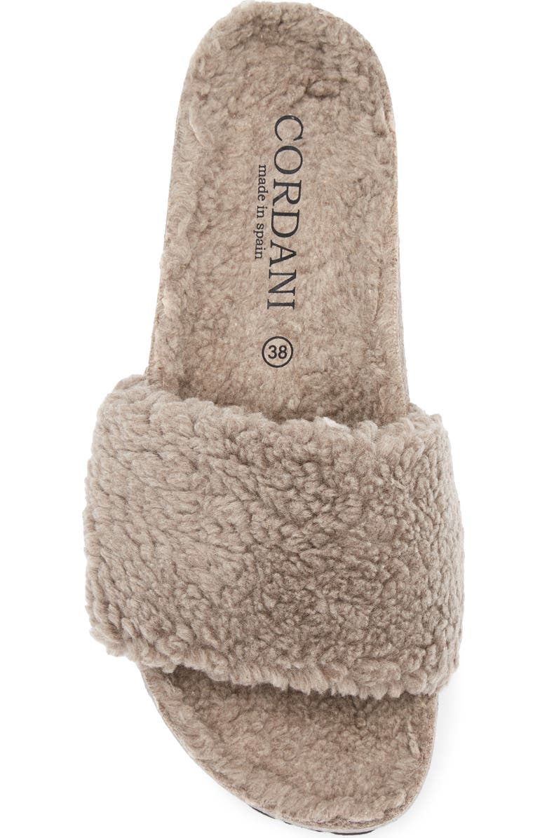 Cordani Mylie Faux Fur Slide Sandal, Alternate, color, Moon