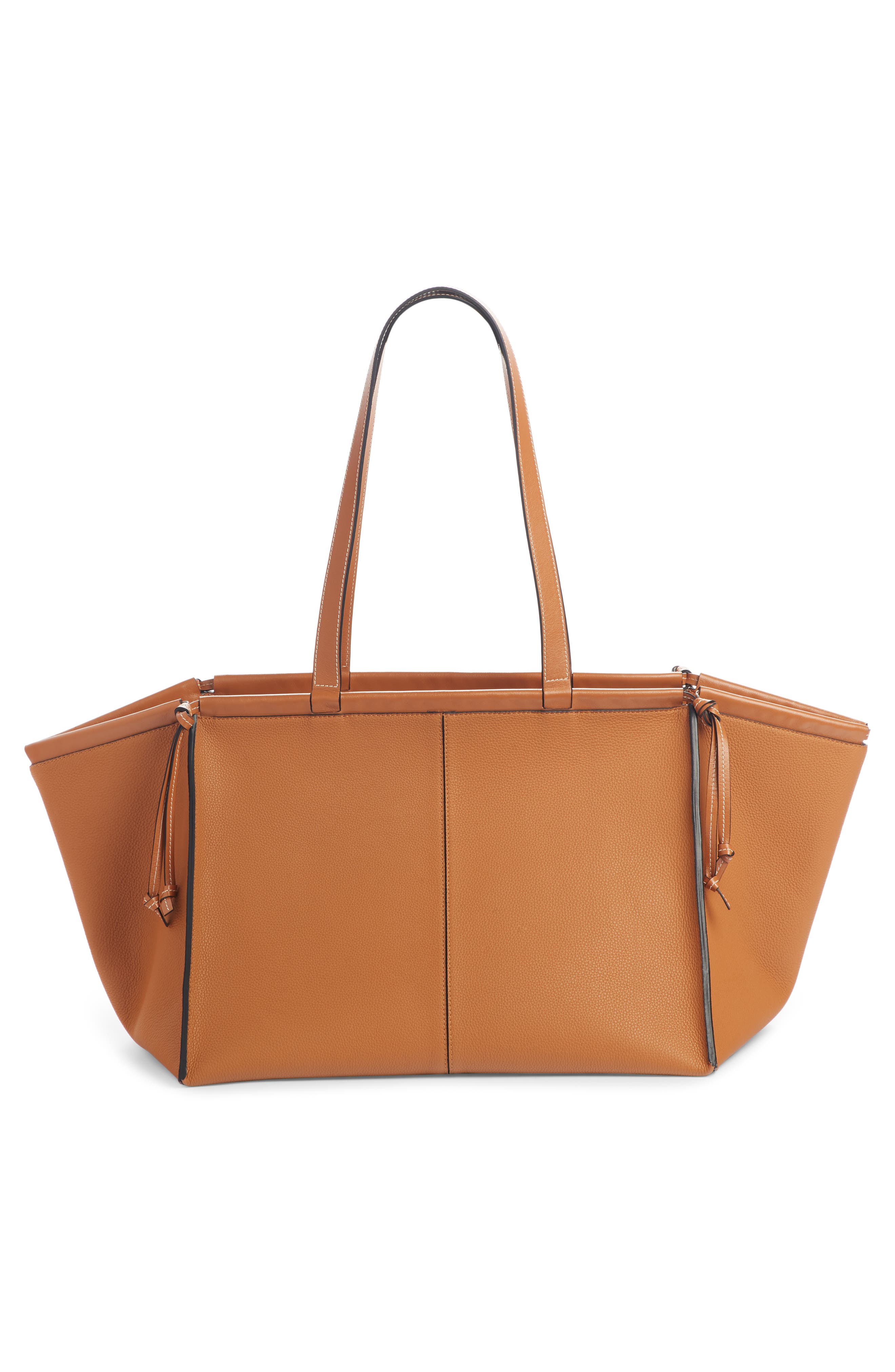 Cushion Leather Convertible Gusset Tote, Alternate, color, LIGHT CARAMEL