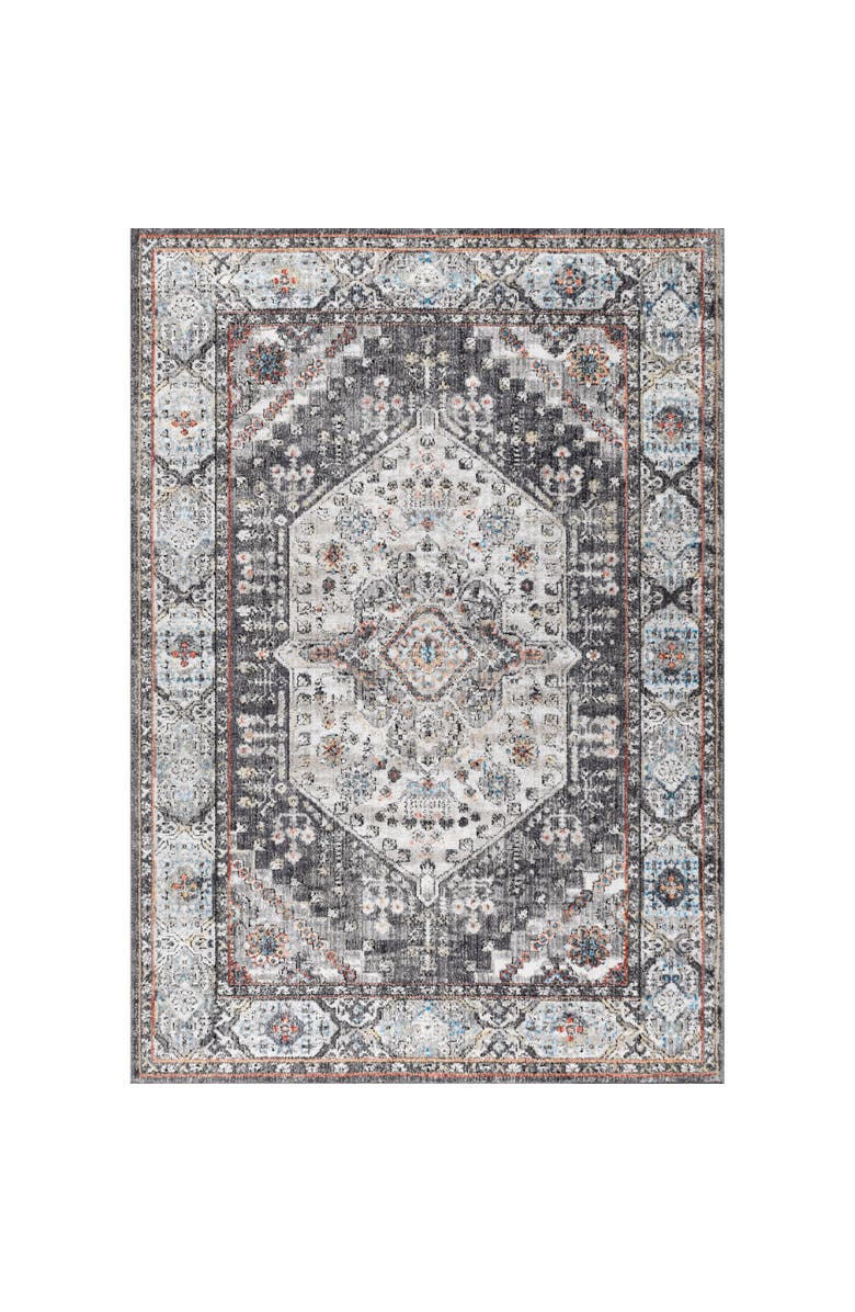 JONATHAN Y Kesan Vintage Medallion Area Rug, Main, color, Charcoal Gray/Ivory