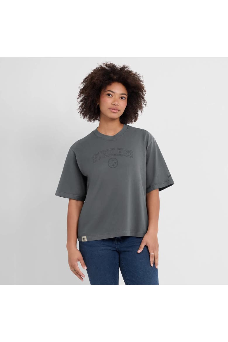 Women's Nike Charcoal Pittsburgh Steelers Glory Arch Boxy T-Shirt, Alternate, color, Charcoal