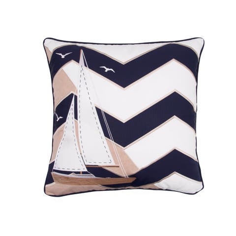 Lakeside Chevron Sail Outdoor Accent Throw Pillow  20" x 20"