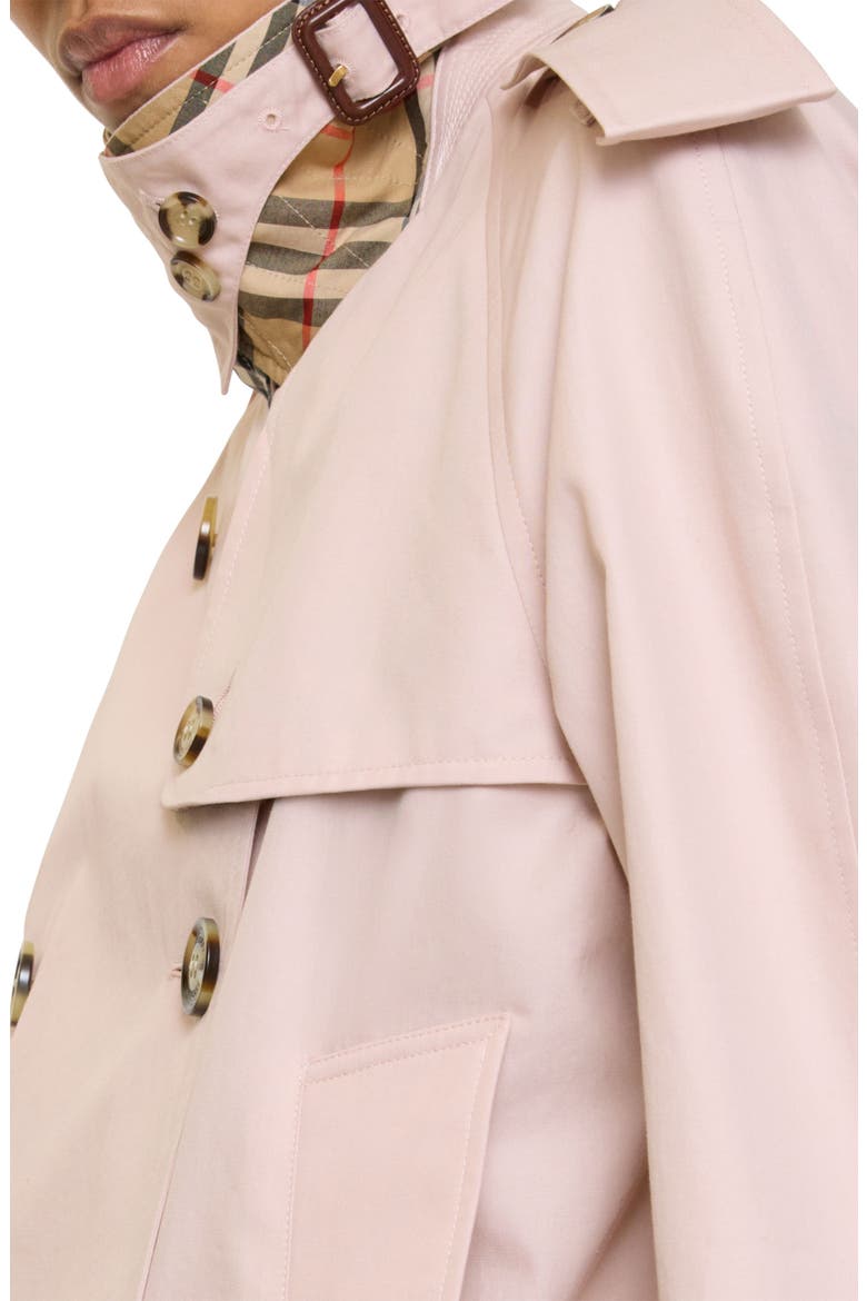 Haltye Cotton Gabardine Crop Trench Jacket, Alternate, color, PALE SUGAR PINK