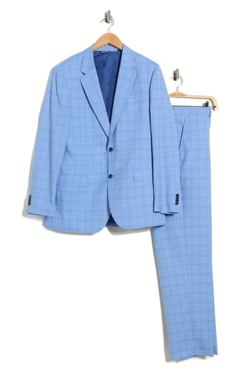 Light Blue Plaid Suit