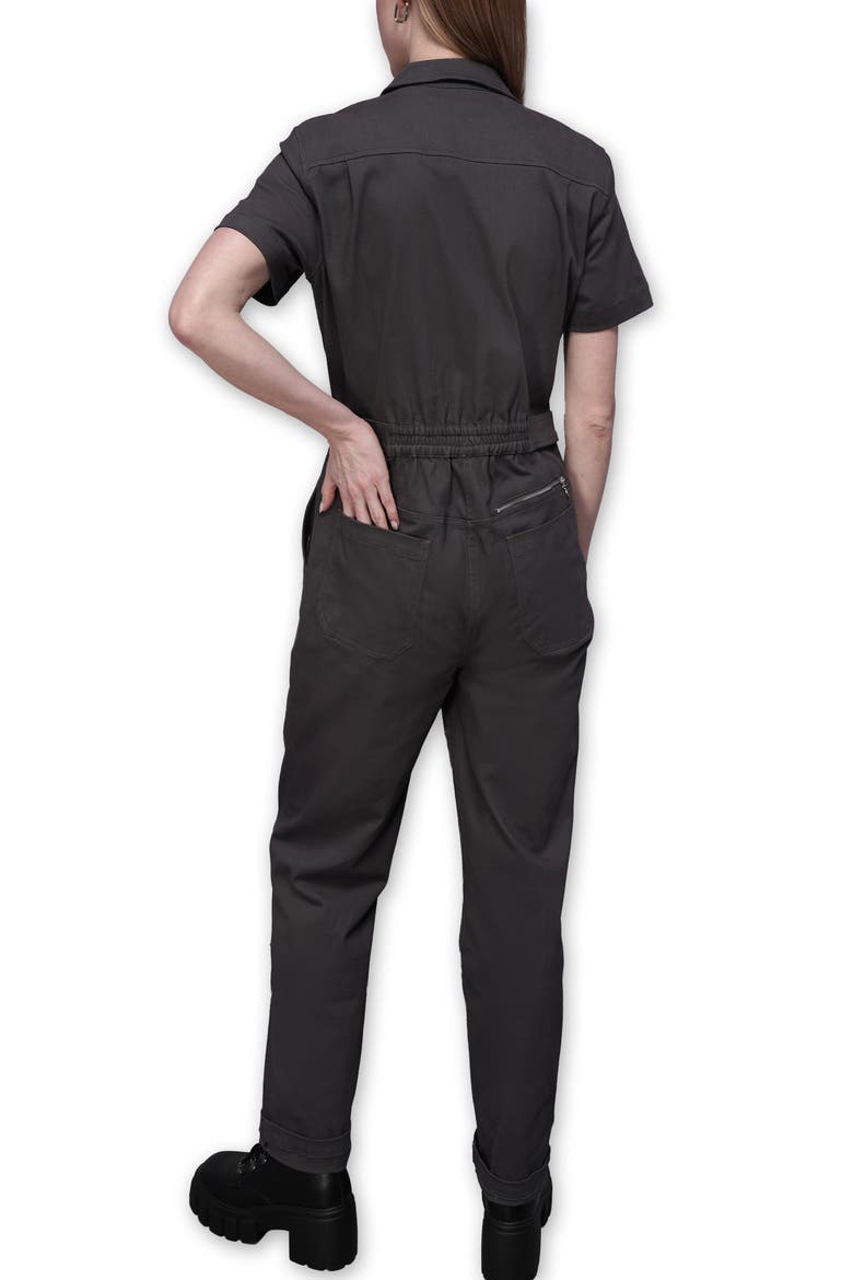 The Essential High Waisted Zipper Coverall, Alternate, color, CHARCOAL