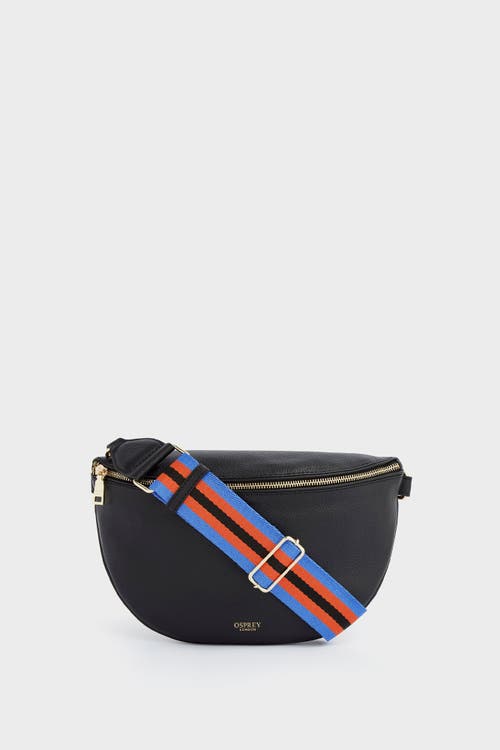 Osprey London The Hendrix Leather Sling Bag In Black