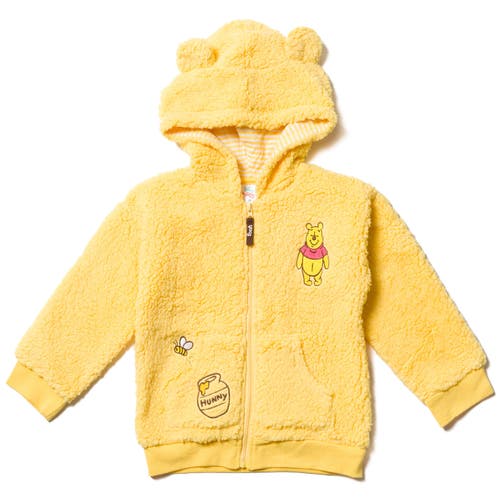 Disney Faux Shearling Hoodie In Yellow