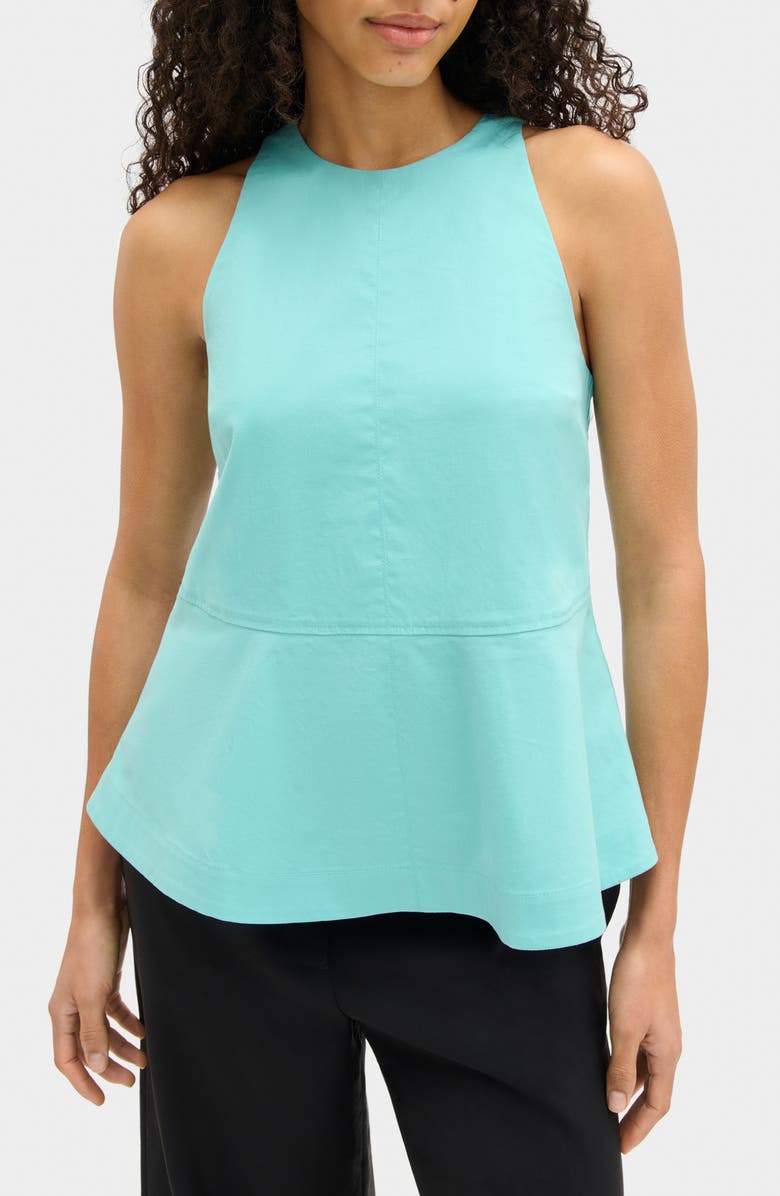ALIGNE Carlos Stretch Cotton Peplum Top, Main, color, Blue