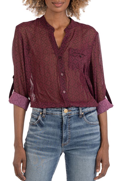 Jasmine Chiffon Button-Up Shirt