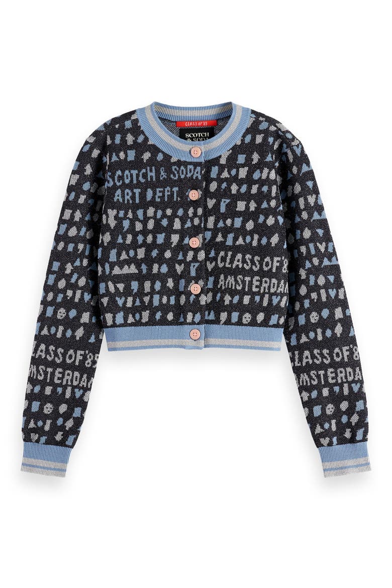 Kids' Jacquard Cardigan, Main, color, CHARCOAL ART