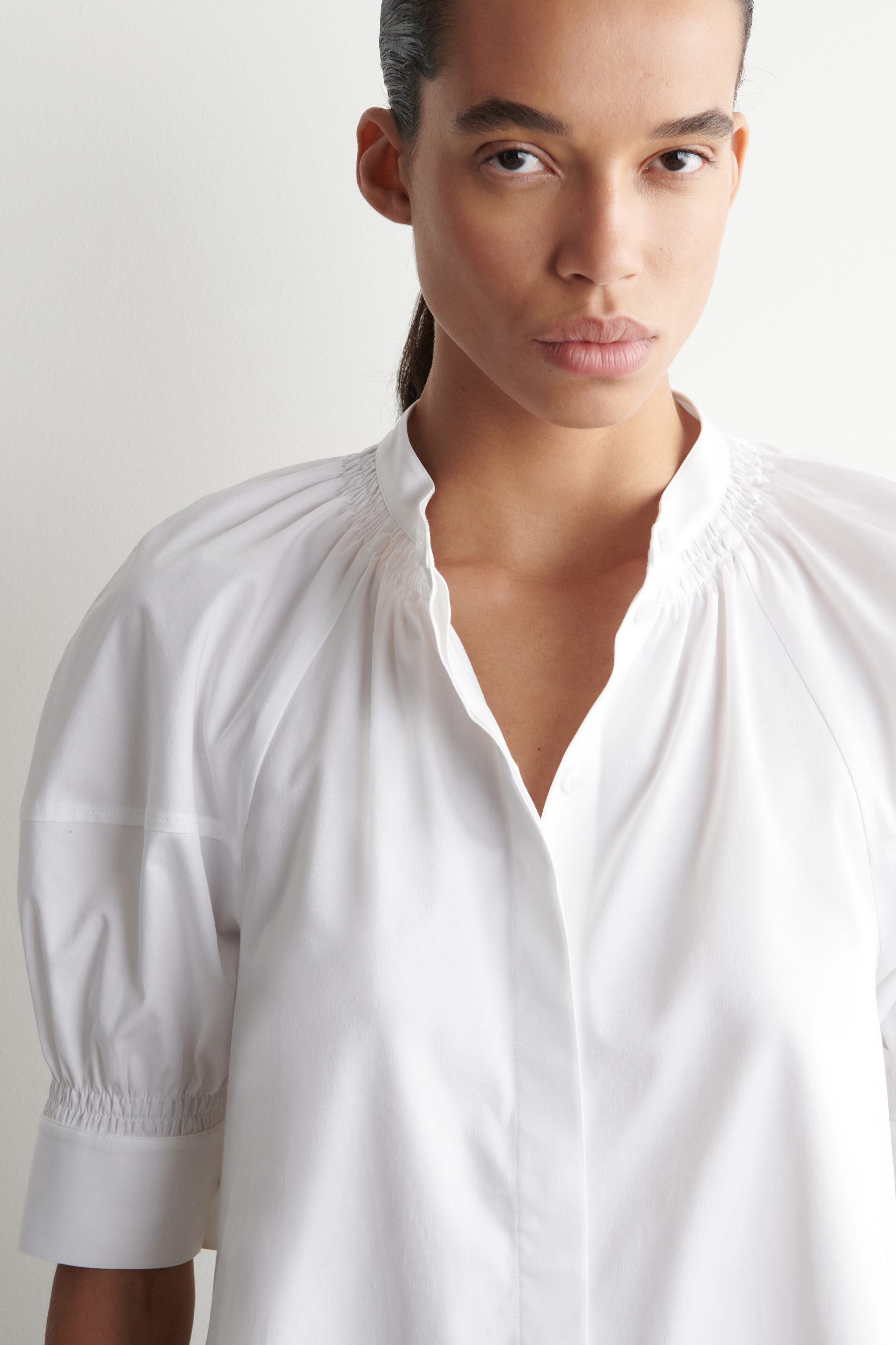 COS Smocked Puff-sleeve Blouse (Women) | Nordstrom