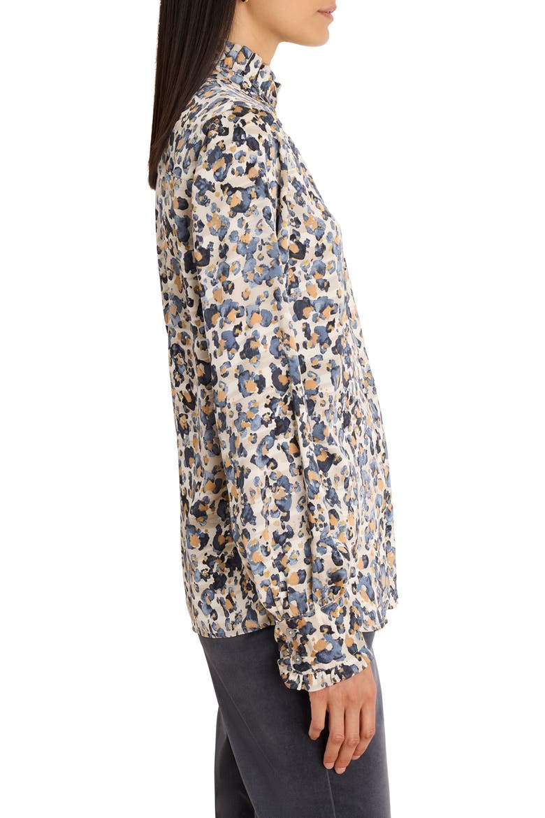 Gilded Flakes Ruffle Collar Shirt, Alternate, color, NEUTRAL MULTI
