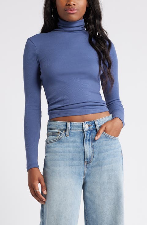 Turtleneck Ribbed Top