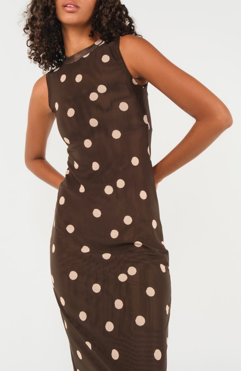 The Lulo Project Salty Sleeveless Maxi Dress, Alternate, color, Polka Dots Cream
