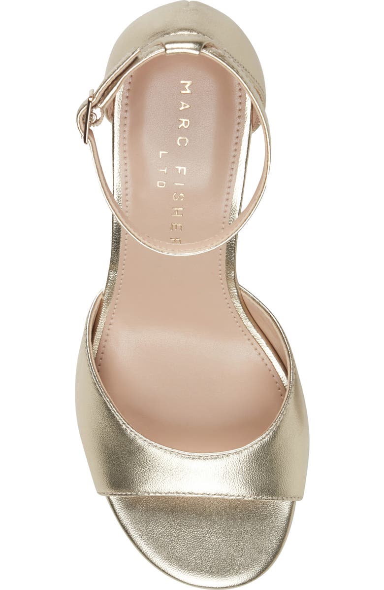 Marc Fisher LTD Felyna Ankle Strap Wedge Sandal, Alternate, color, Gold