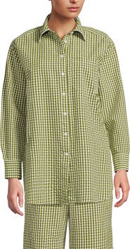 Lands' End Oversized Seersucker Shirt