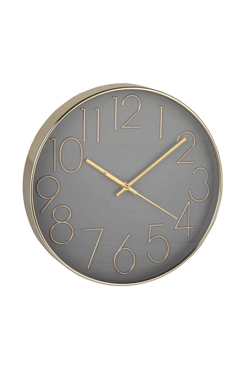Storied Home Aureate Hour Wall Clock, Main, color, Gold