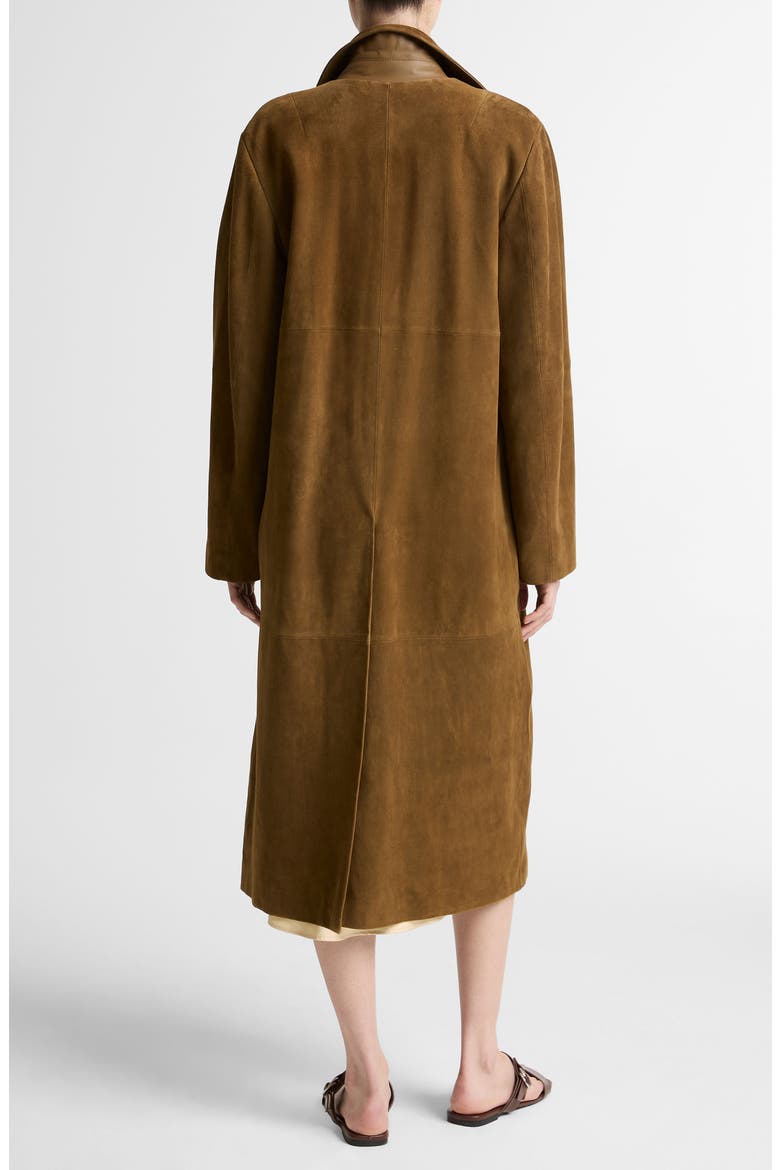 Long Suede Coat, Alternate, color, WOOD MOSS