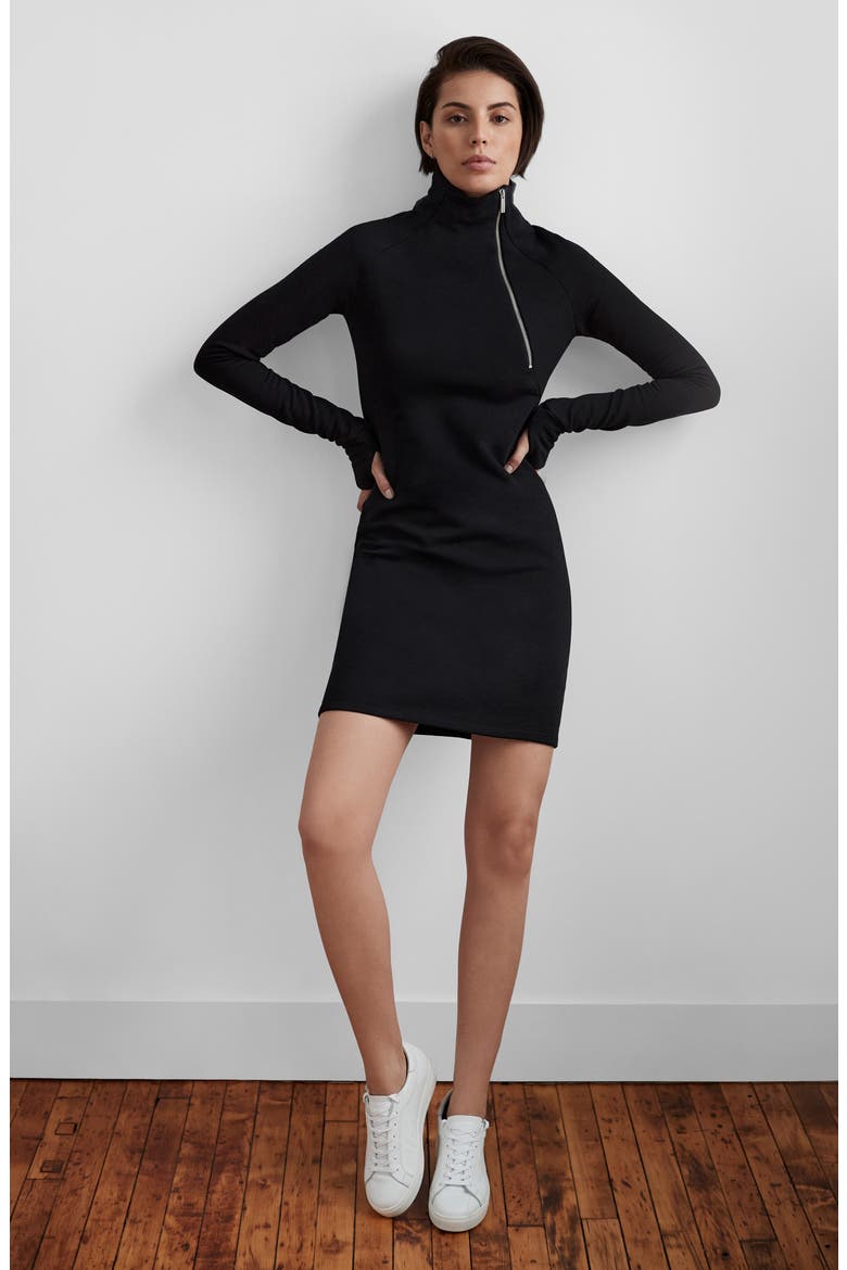 Alani Long Sleeve Sweatshirt Dress, Alternate, color, BLACK