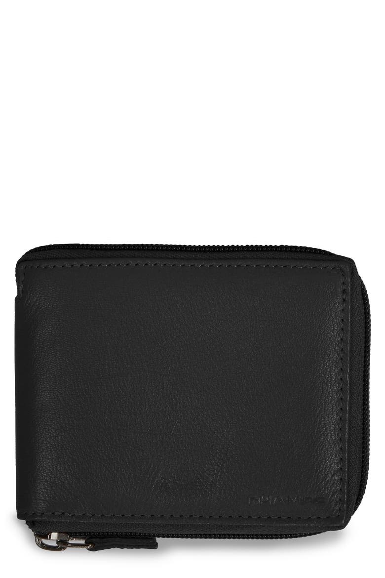 Onyx Zip Around Bifold Wallet, Main, color, BLACK