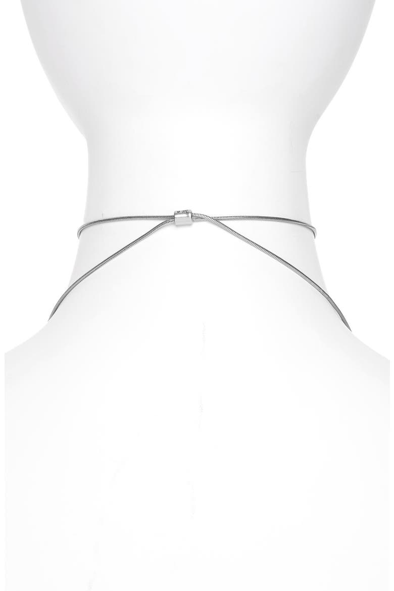 Adjustable Ring Choker Necklace, Alternate, color, LIGHT SILVER OX