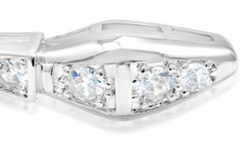 Shymi Pavé Snake Bypass Bracelet In Silver
