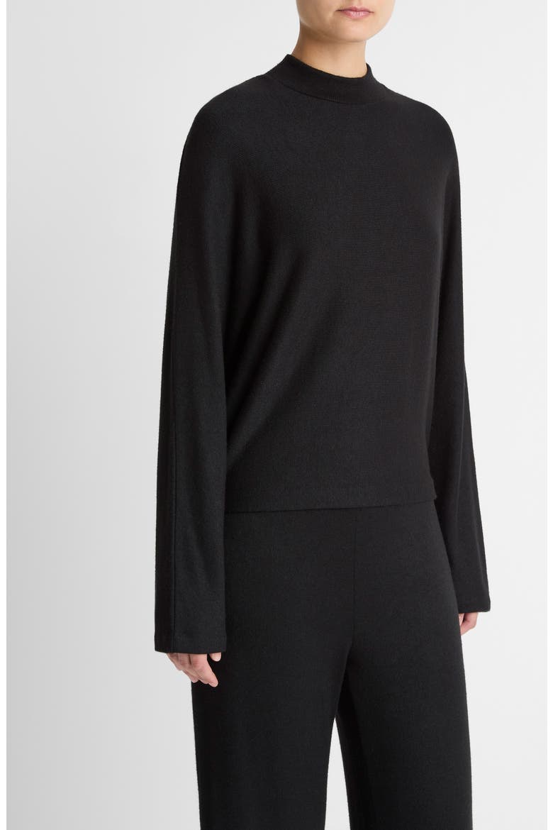 Mock Neck Sweater, Alternate, color, BLACK