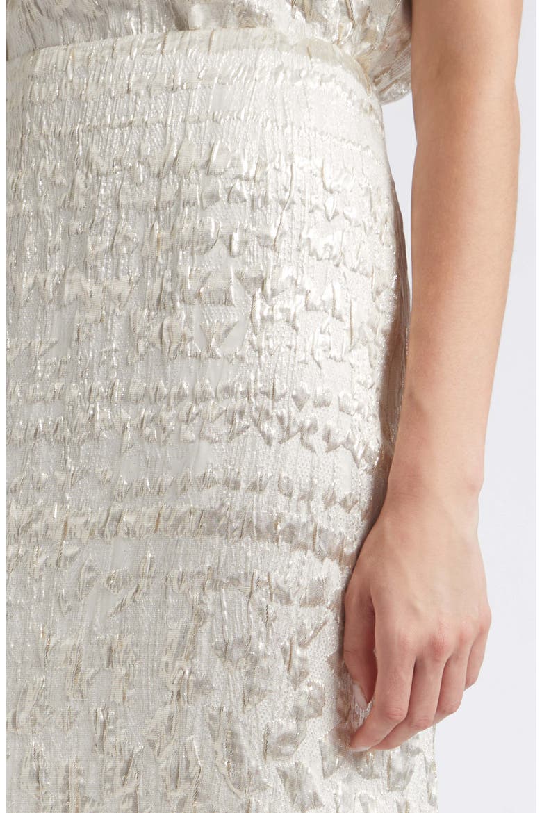 Alina Textured Silk Blend Skirt, Alternate, color, SILVER