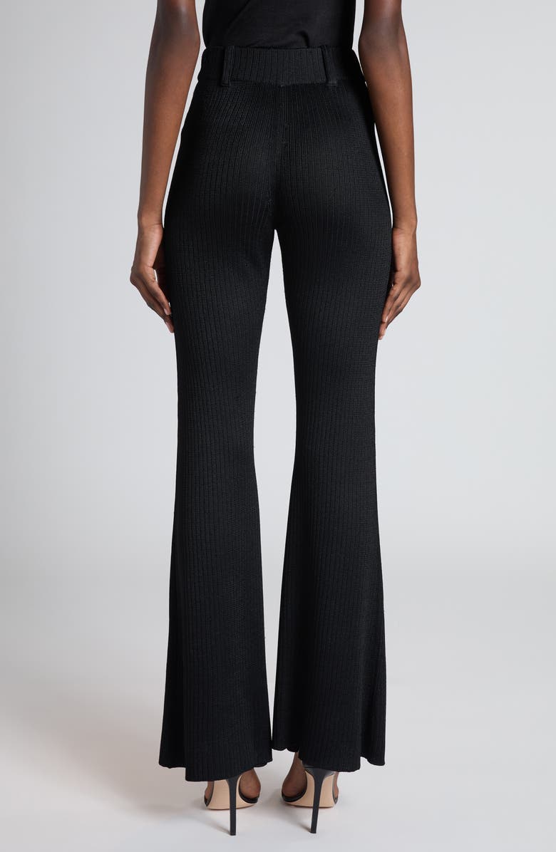 TOM FORD Rib Knit Flare Leg Pants, Alternate, color, Black