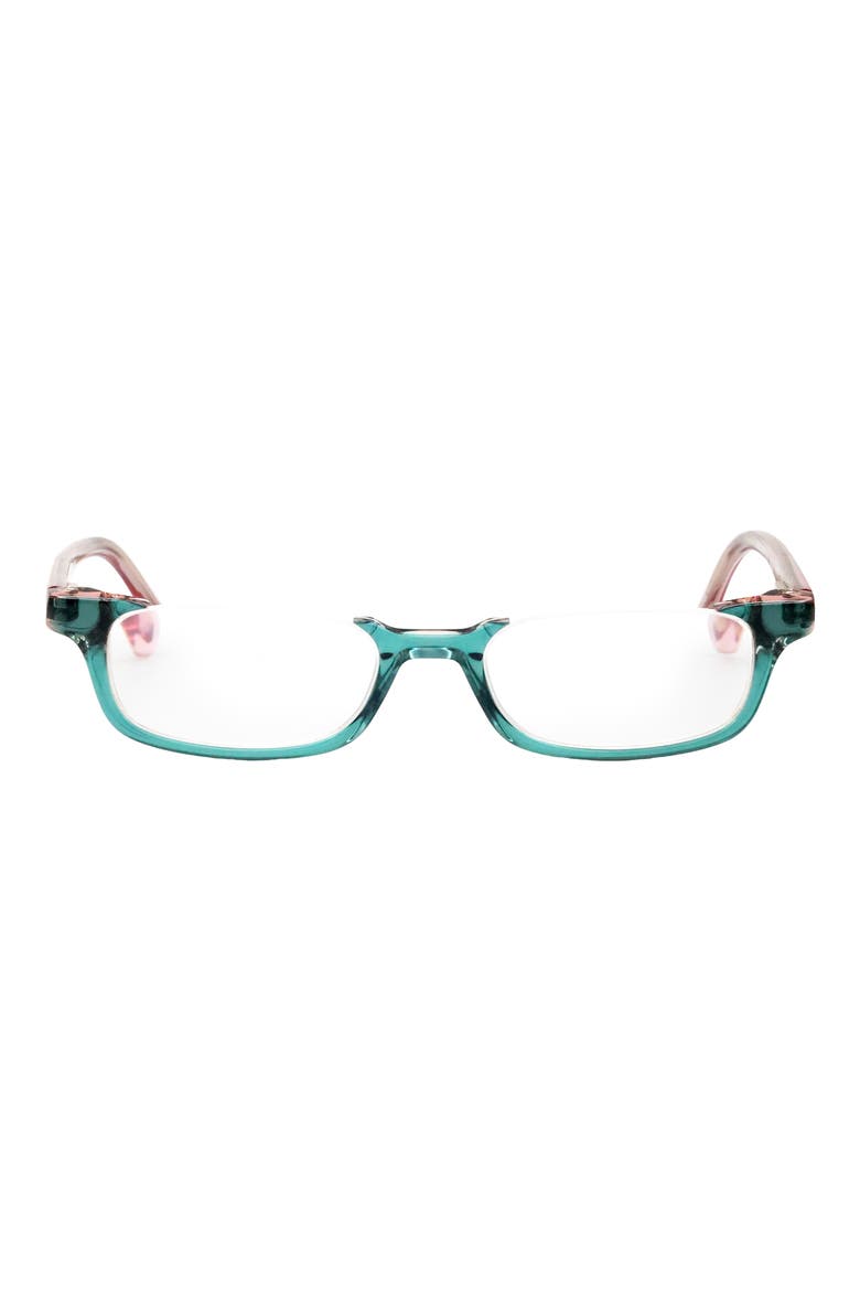 What Inheritance 47mm Rectangular Reading Glasses, Alternate, color, GREEN/ BLUSH/ CLEAR