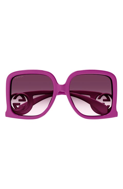 58mm Gradient Square Sunglasses