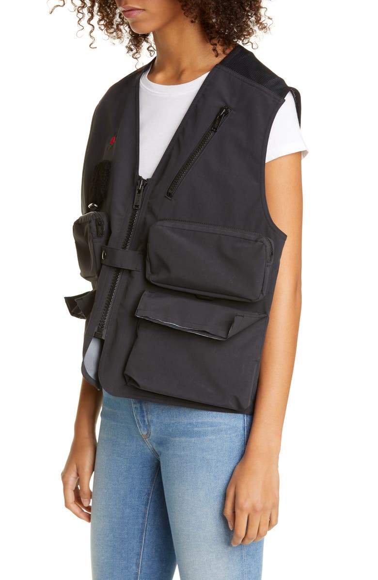 Undercover Bleeding Rose Nylon Utility Vest, Alternate, color, 
