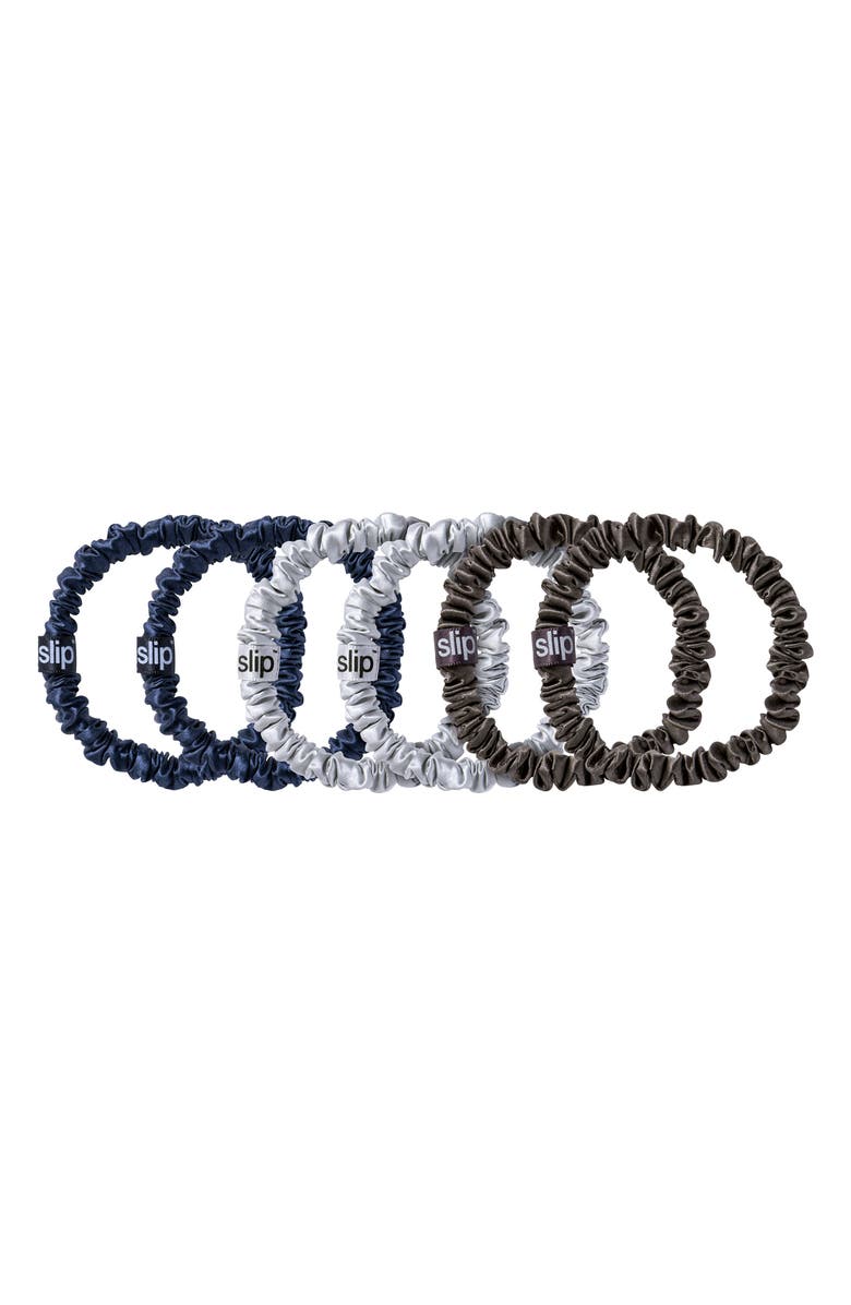 slip Pure Silk 6-Pack Skinny Scrunchies, Main, color, Midnight