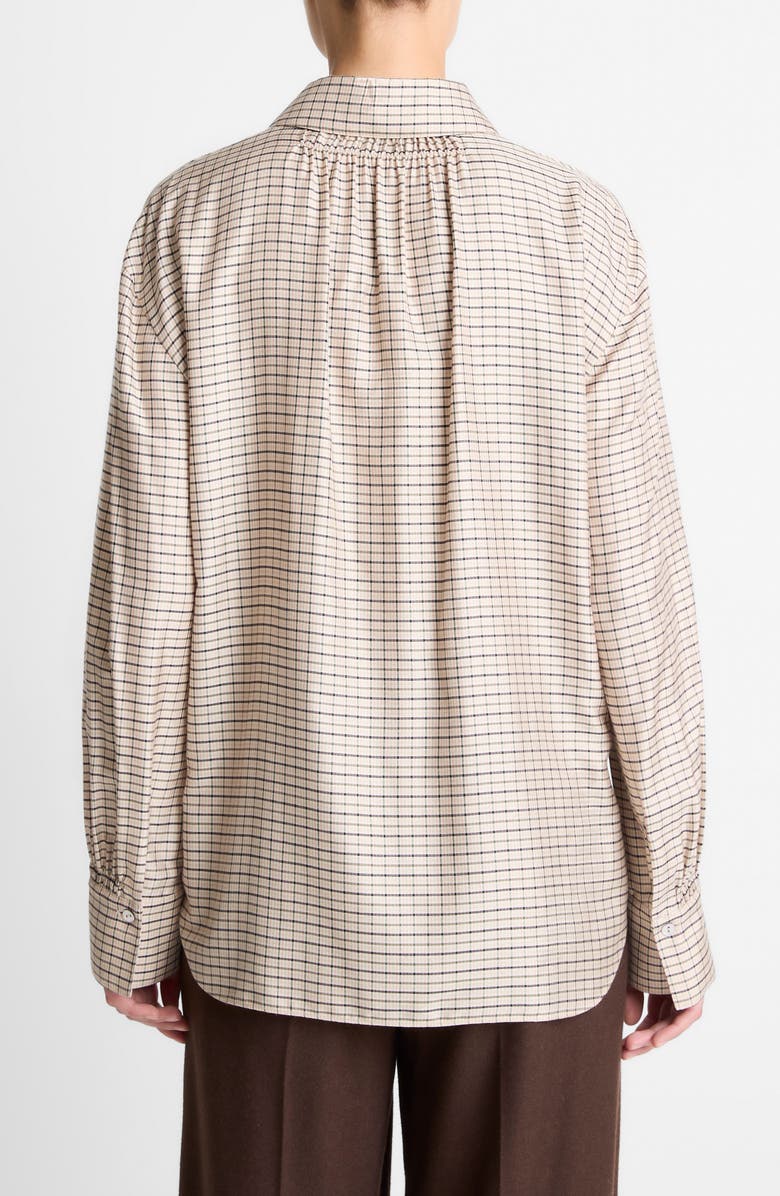Vince Micro Check Button-Up Shirt, Alternate, color, Taupe Multi