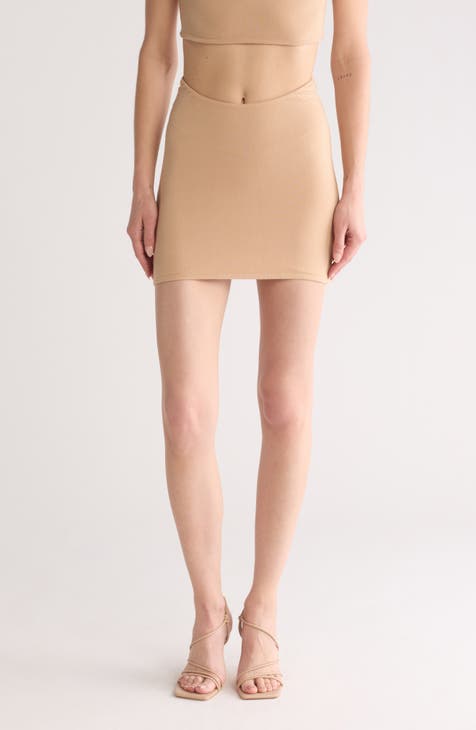 Scoop Waist Miniskirt