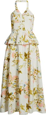 Chelsea28 Peplum Halter Dress