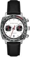 Alfred Sung Chronograph Quartz Leather Strap Watch, 44mm