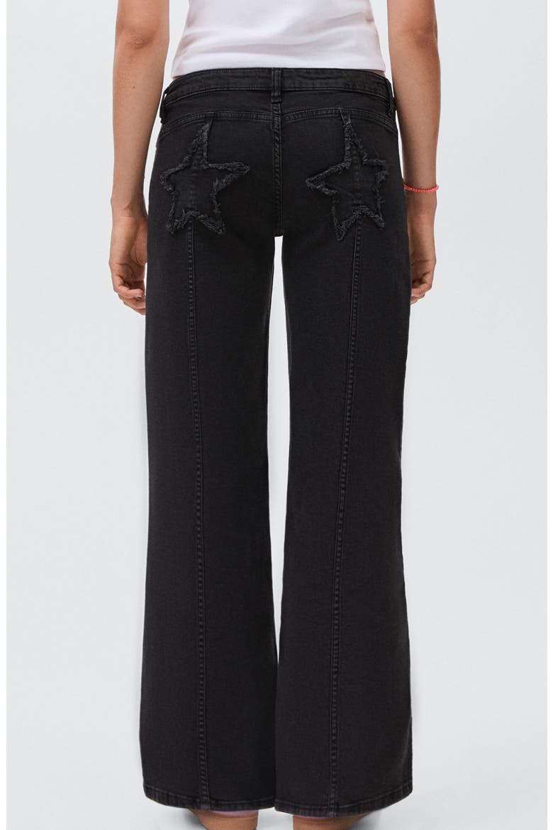 Frayed Stars Straight Leg Jeans, Alternate, color, BLACK DENIM