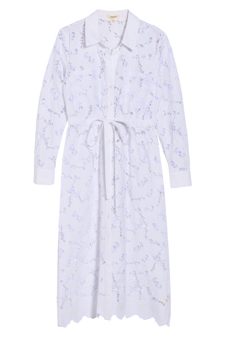 Emilio Long Sleeve Shirtdress, Alternate, color, WHITE