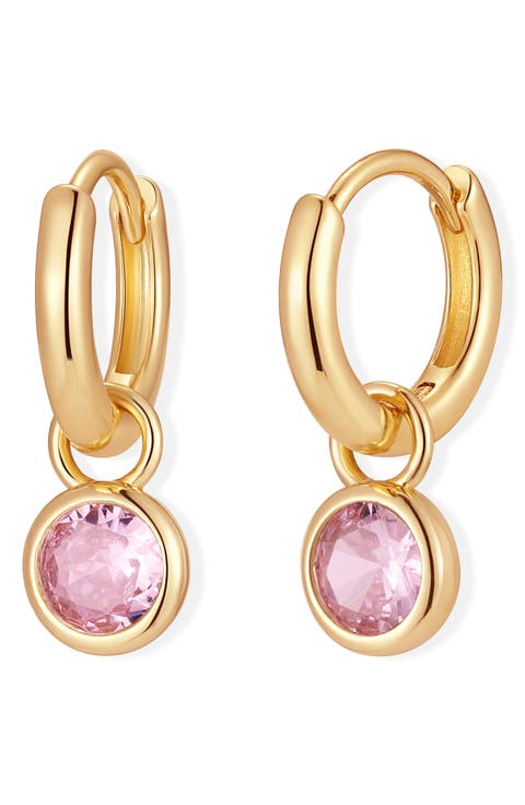 Matilda Birthstone Huggie Hoop Earrings