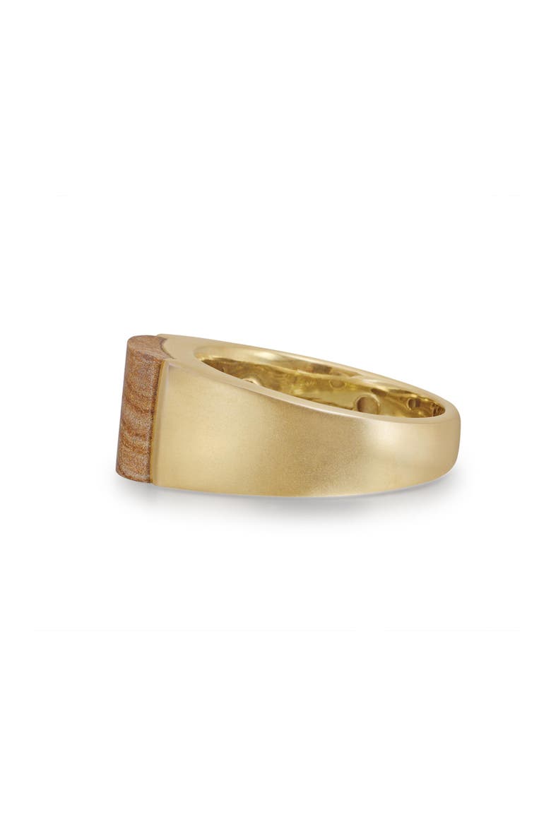 Wood Jasper Sterling Silver Men Signet Ring, Alternate, color, 14KT Gold Vermeil on Sterling