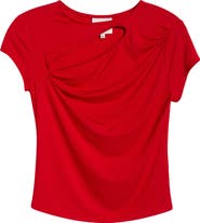 Reformation Else Cutout Cap Sleeve Top