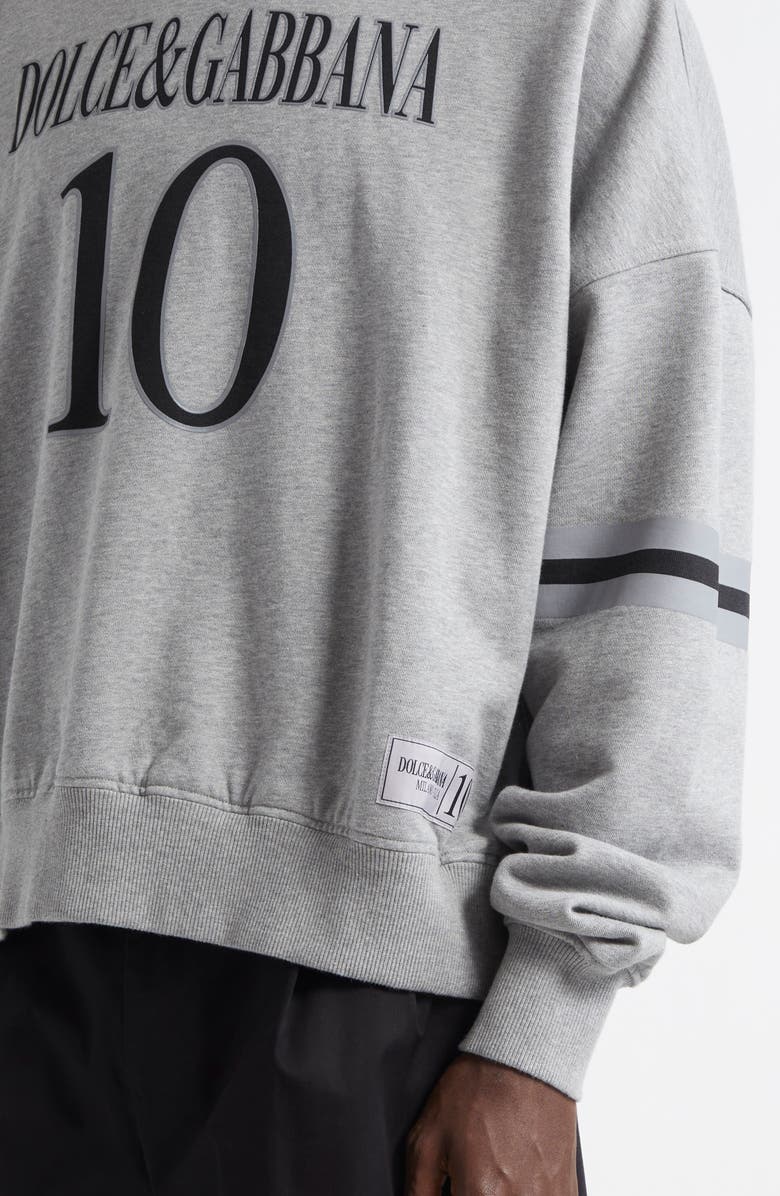 Dolce&Gabbana Stampa Oversize Logo Graphic Sweatshirt, Alternate, color, Melange Grigi
