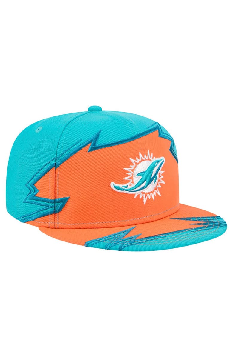 New Era Men's New Era  Aqua/Orange Miami Dolphins Break 59FIFTY Fitted Hat, Alternate, color, Aqua