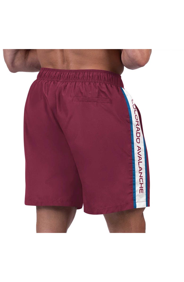 G-III SPORTS BY CARL BANKS Men's G-III Sports by Carl Banks Burgundy Colorado Avalanche Streamline Volley Swim Trunks, Alternate, color, Burgundy